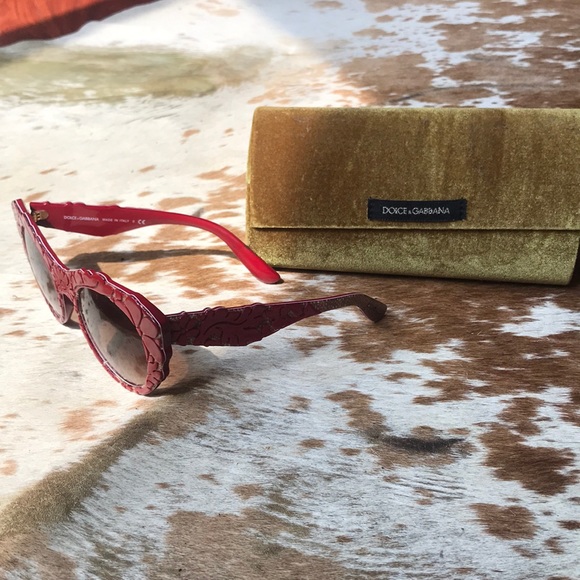 Dolce & Gabbana Red Sunglasses - Only worn twice - Picture 3 of 5